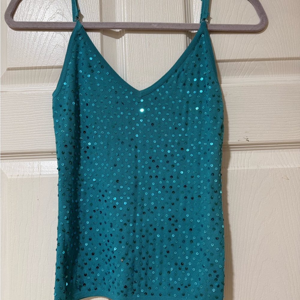 Teal Sequin Women's Top